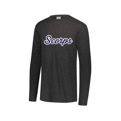 [FTLCUBBK-AXS-LOGO3] Decker Men's Tri-Blend T-Shirt - Long Sleeve (Adult XS, Black, Logo 3)